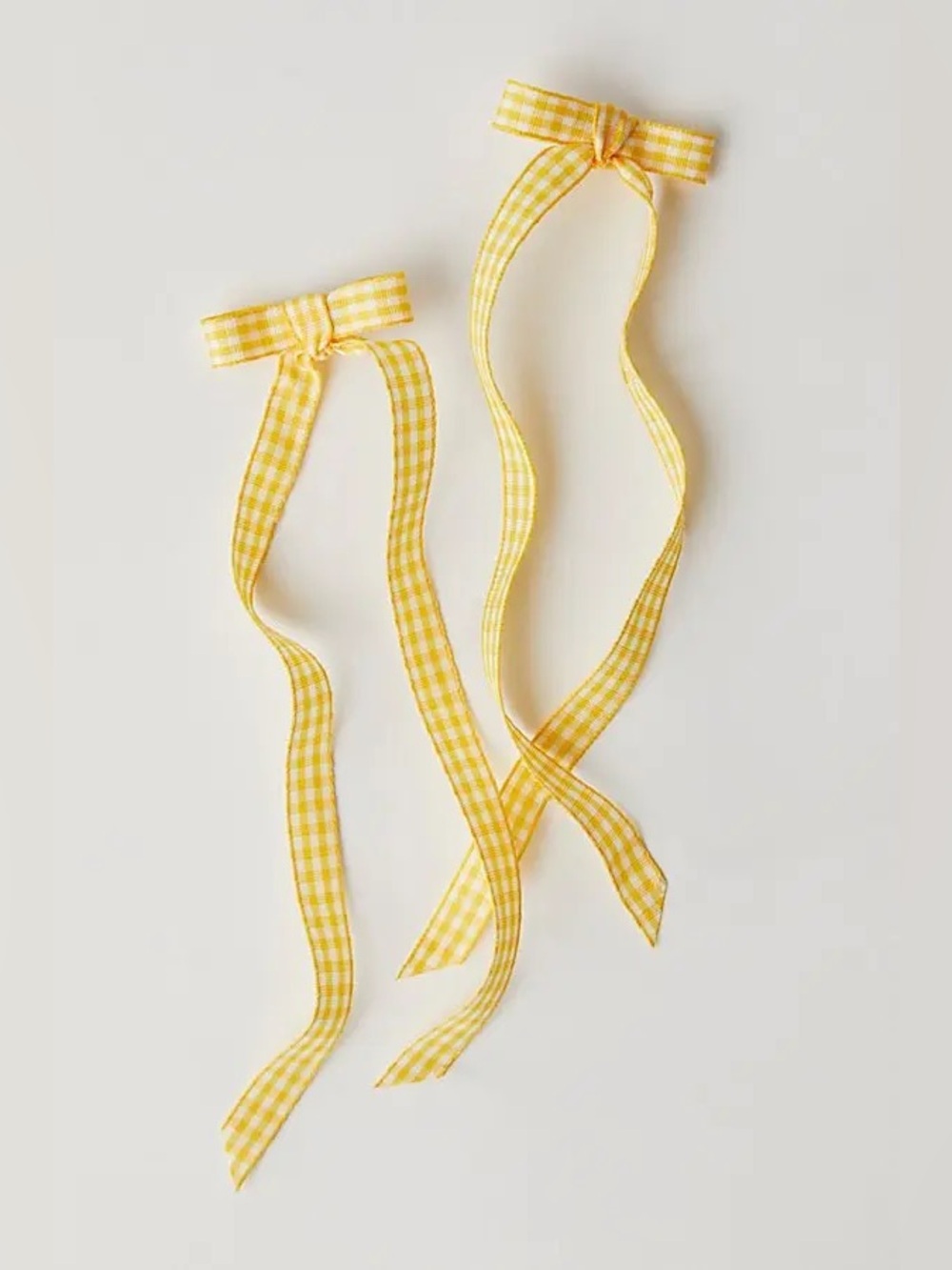 Free People Jordie Printed Bow Set Of 2 Yellow White